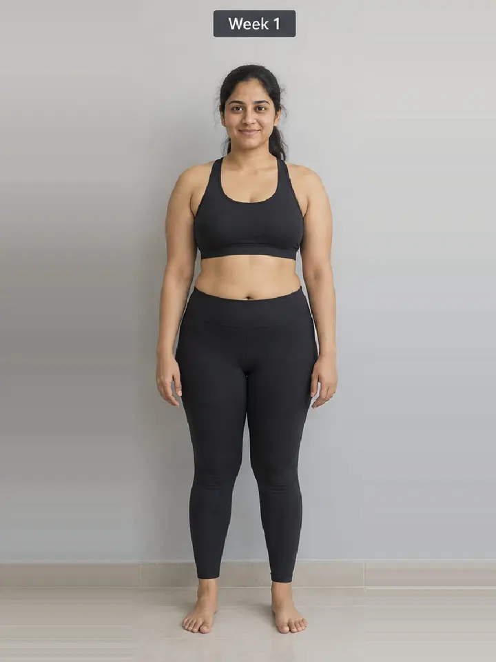 Week 1: the client's first progress photo
